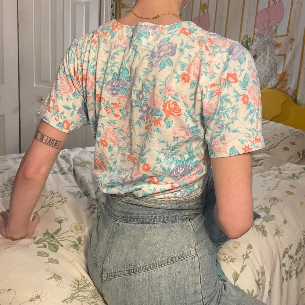 1980s Vintage HER floral cottage style shirt! - Picture 6 of 10